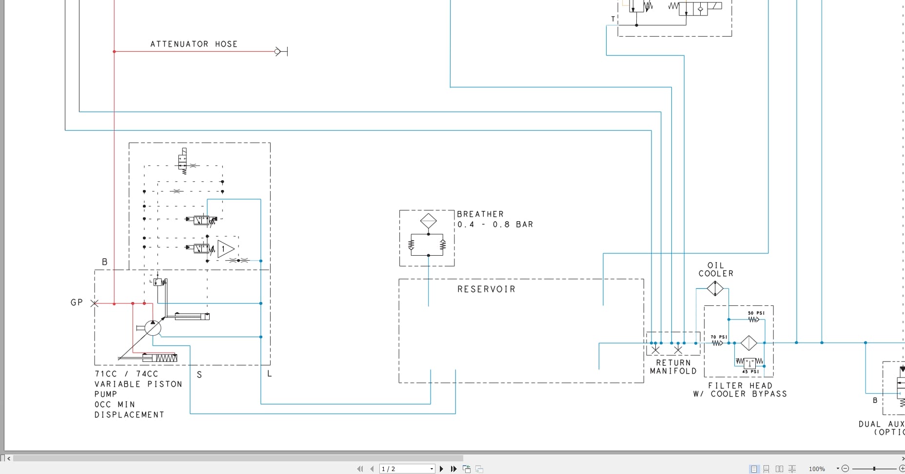 Case Loader 580SN 580SN WT 590SN Hydraulic Schematic RAC84390776 (2)