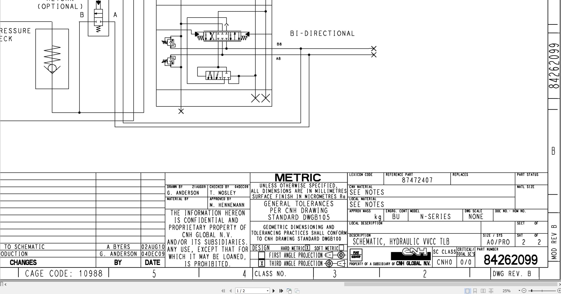 Case Loader 580SN Hydraulic Schematic 84262099 (1)