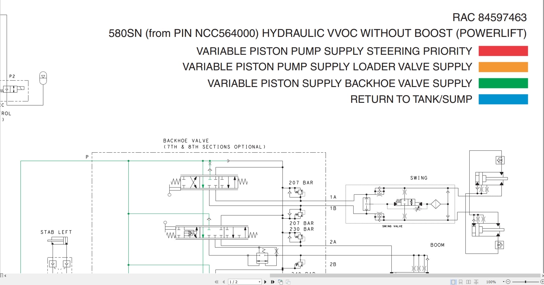 Case Loader 580SN Hydraulic Schematic RAC84597463 (1)