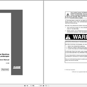 Case Loader Backhoe 480E Loader Landscaper 480ELL Operators Manual 9 11061 (1)