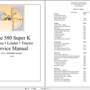 Case Loader Backhoe 580 Super K Service Manual 8 16230 (1)