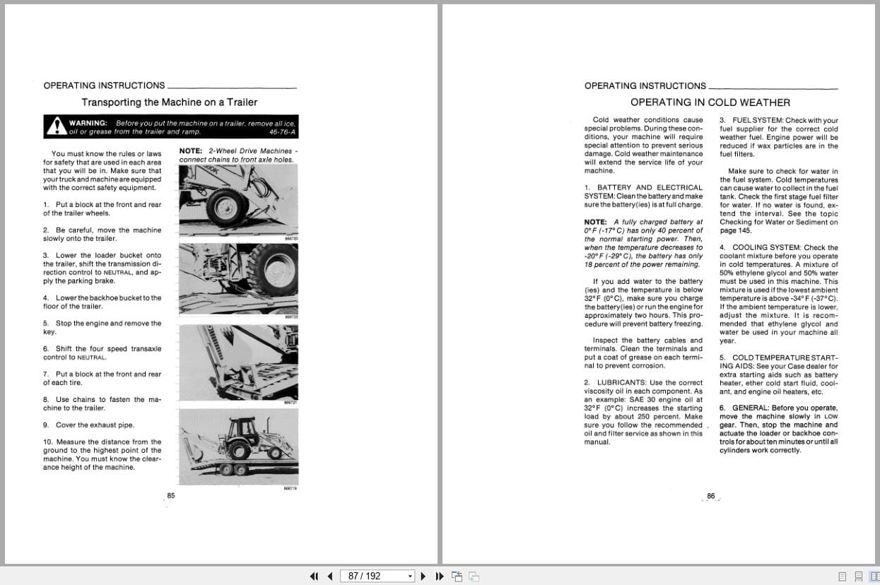 Case Loader Backhoe 580K Operators Manual 9 11593 (2)