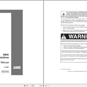 Case Loader Backhoe 580K Operators Manual 9 15981 (1)