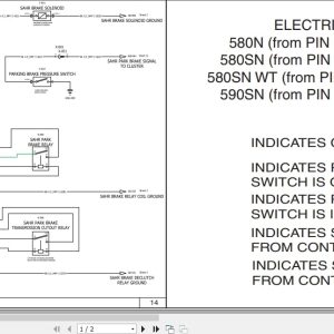 Case Loader Backhoe 580N 580SN 580SNWT 590SN Electrical Schematic 84582771 (1)