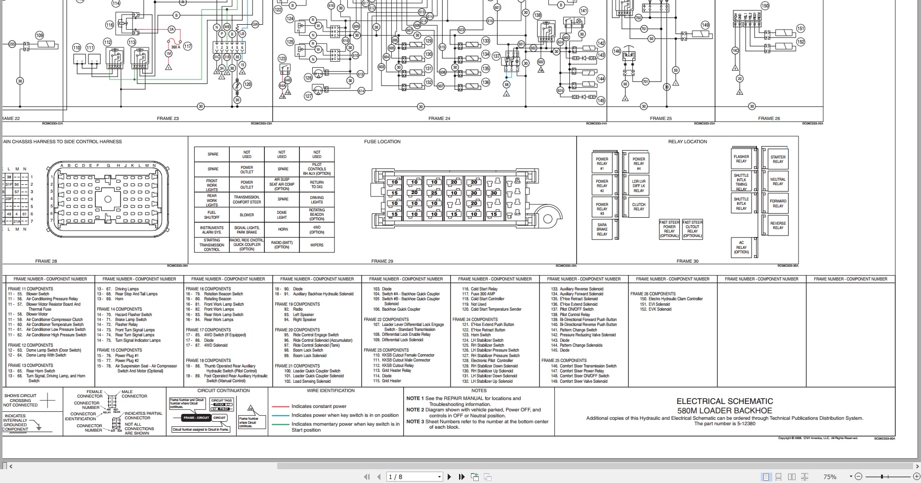 Case Loader Backhoe 580SM to 590SM+ Series 3 Hydraulic Electrical Schematic 5 12380 (1)