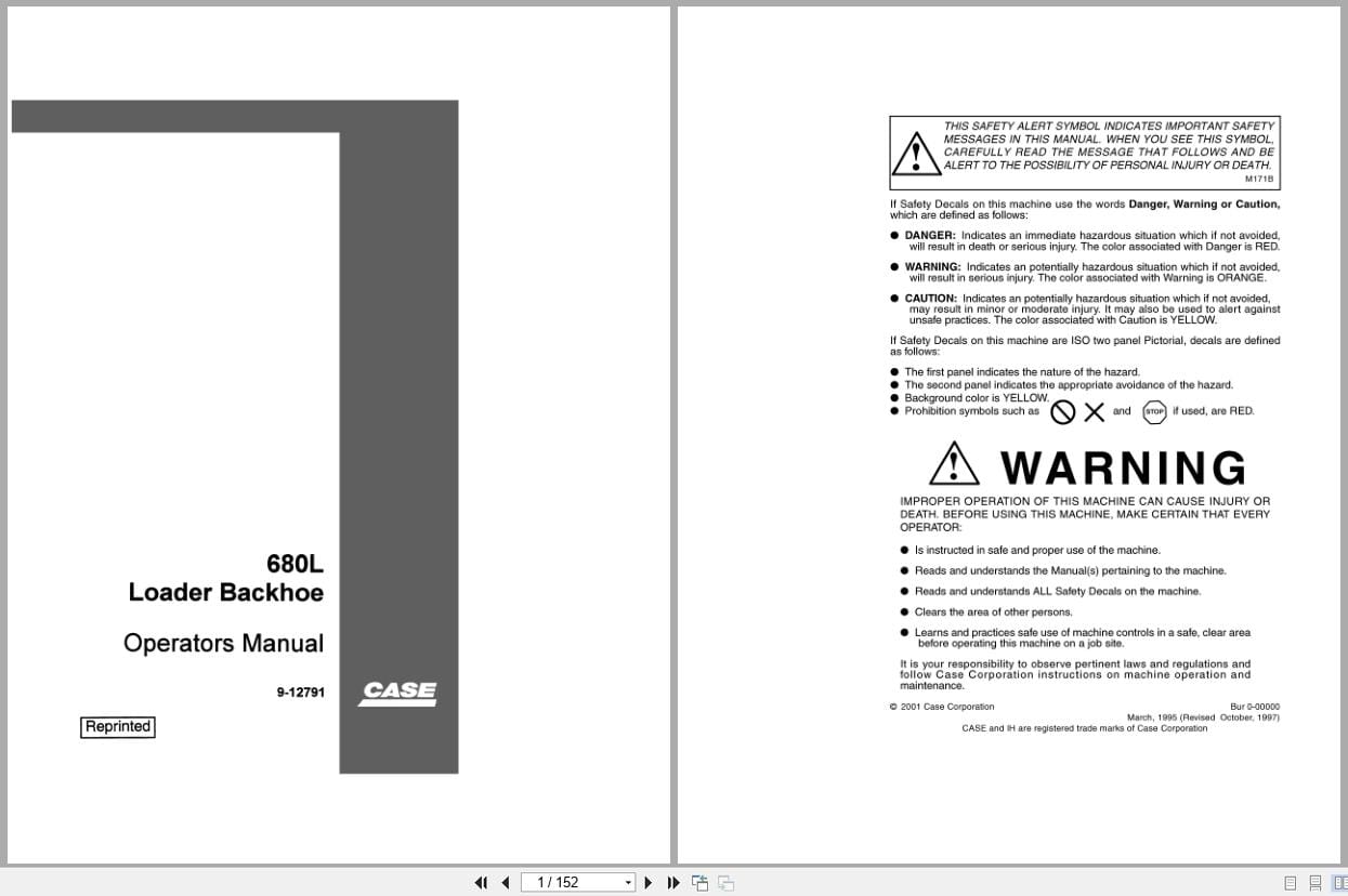 Case Loader Backhoe 680L Operators Manual 9 12791 (1)