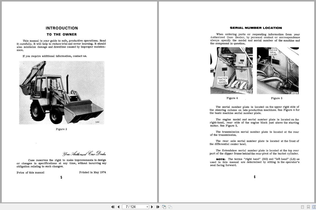 Case Loader Backhoe 780CK Operators Manual 9 4233 (2)
