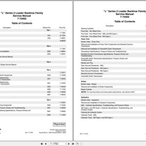 Case Loader Backhoe L Series 2 Service Manual 7 10402 (1)