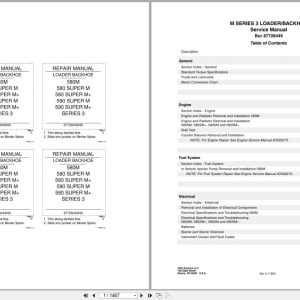 Case Loader Backhoe M Series 3 Service Manual 87728449 (1)