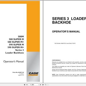 Case Loader Backhoe Series 3 580M 580 Super M 590 Super M Operators Manual 84287120 (1)