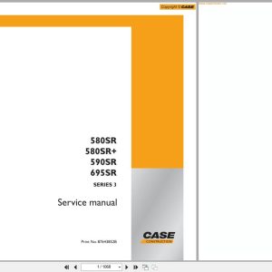 Case Loader Backhoe Series 3 580SR 580SR+ 590SR 695SR Service Manual 87643852B (1)