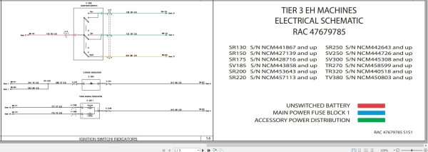 Case Loader SR130 to TR320 TV380 Electrical Schematic RAC47679785 (1) Case Loader Sr130 To Tr320 Tv380 Electrical Schematic Rac47679785 (1)