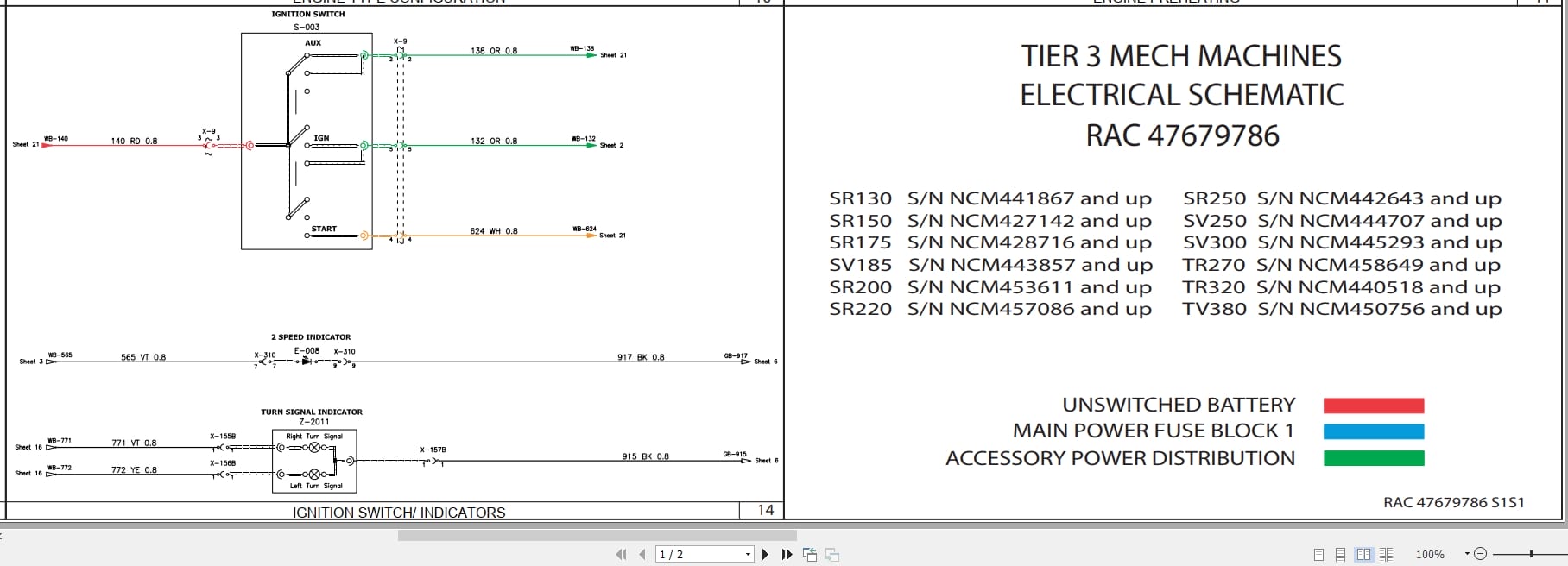 Case Loader SR130 to TV380 Electrical Schematic RAC47679786 (1)