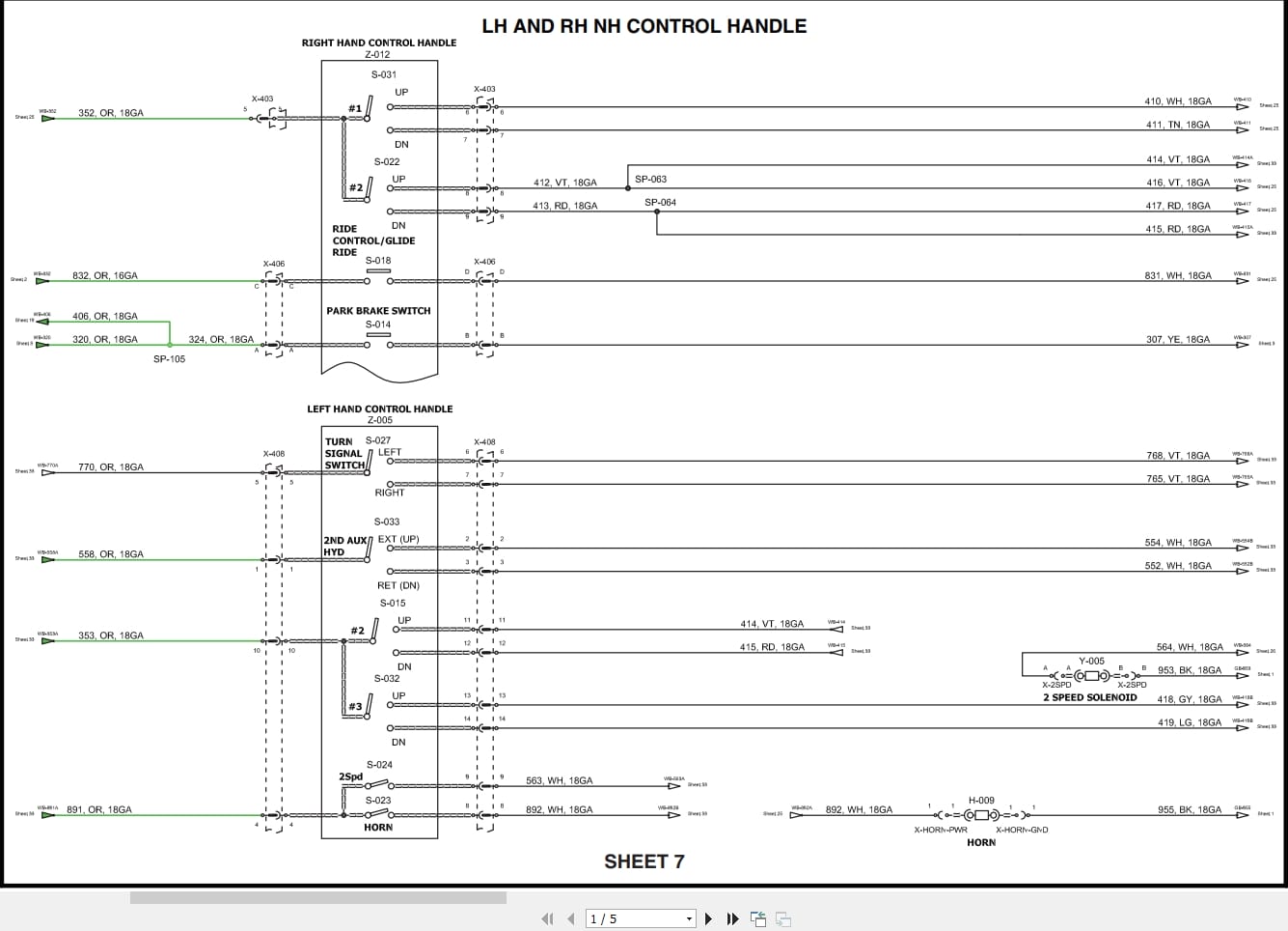 Case Loader SR175 to TV380 Electrical Schematic 84526326 (1)