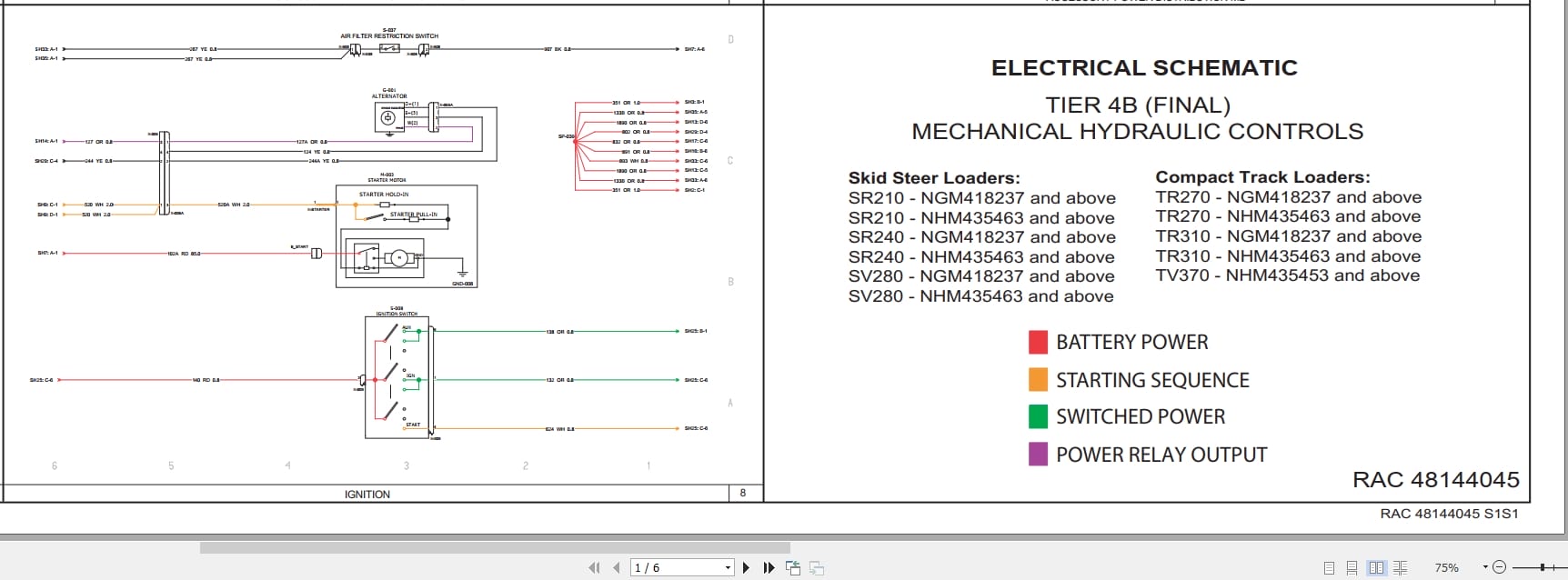 Case Loader SR210 to TV370 Electrical Schematic RAC48144045 (1)