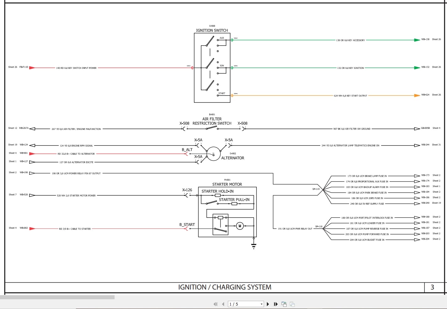 Case Loader SR210 to TV380 Electrical Schematic RAC47886255 (2)