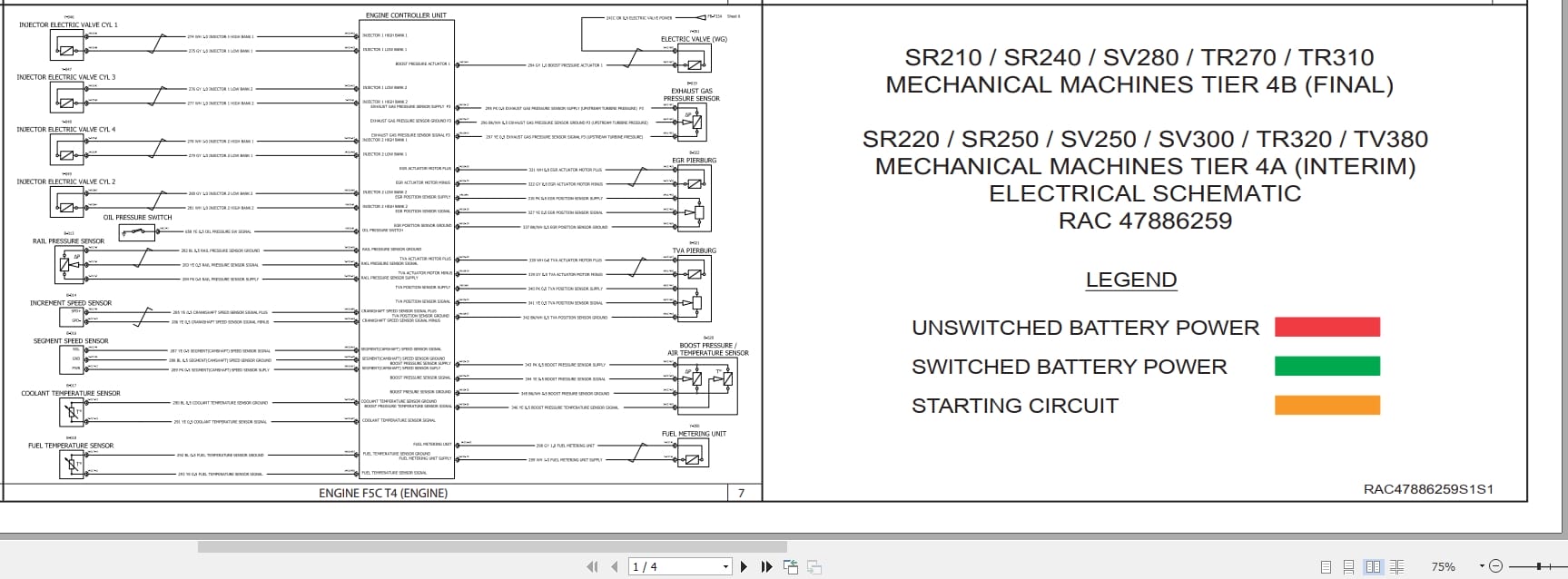 Case Loader SR210 to TV380 Electrical Schematic RAC47886259 (1)