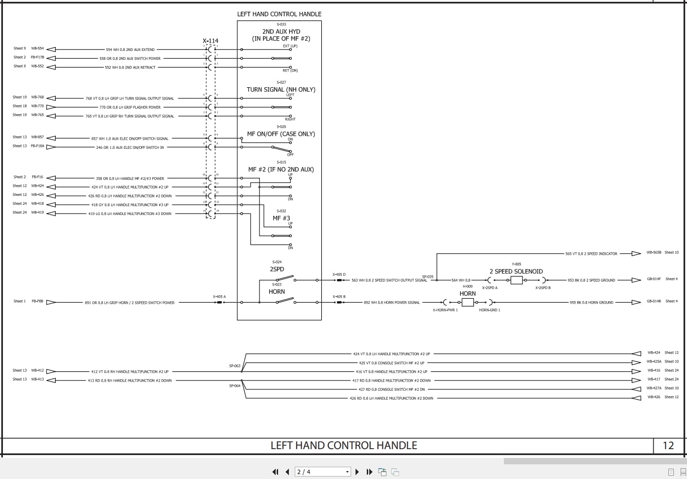 Case Loader SR210 to TV380 Electrical Schematic RAC47886259 (2)