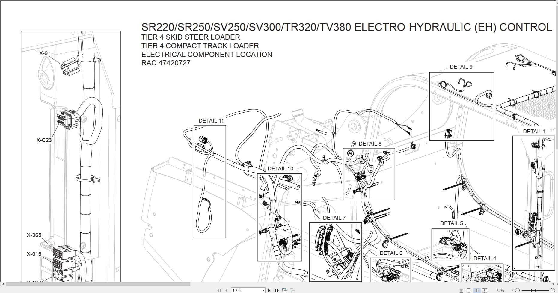 Case Loader SR220 to TV380 Electrical Component Location Manual RAC47420727 (1)
