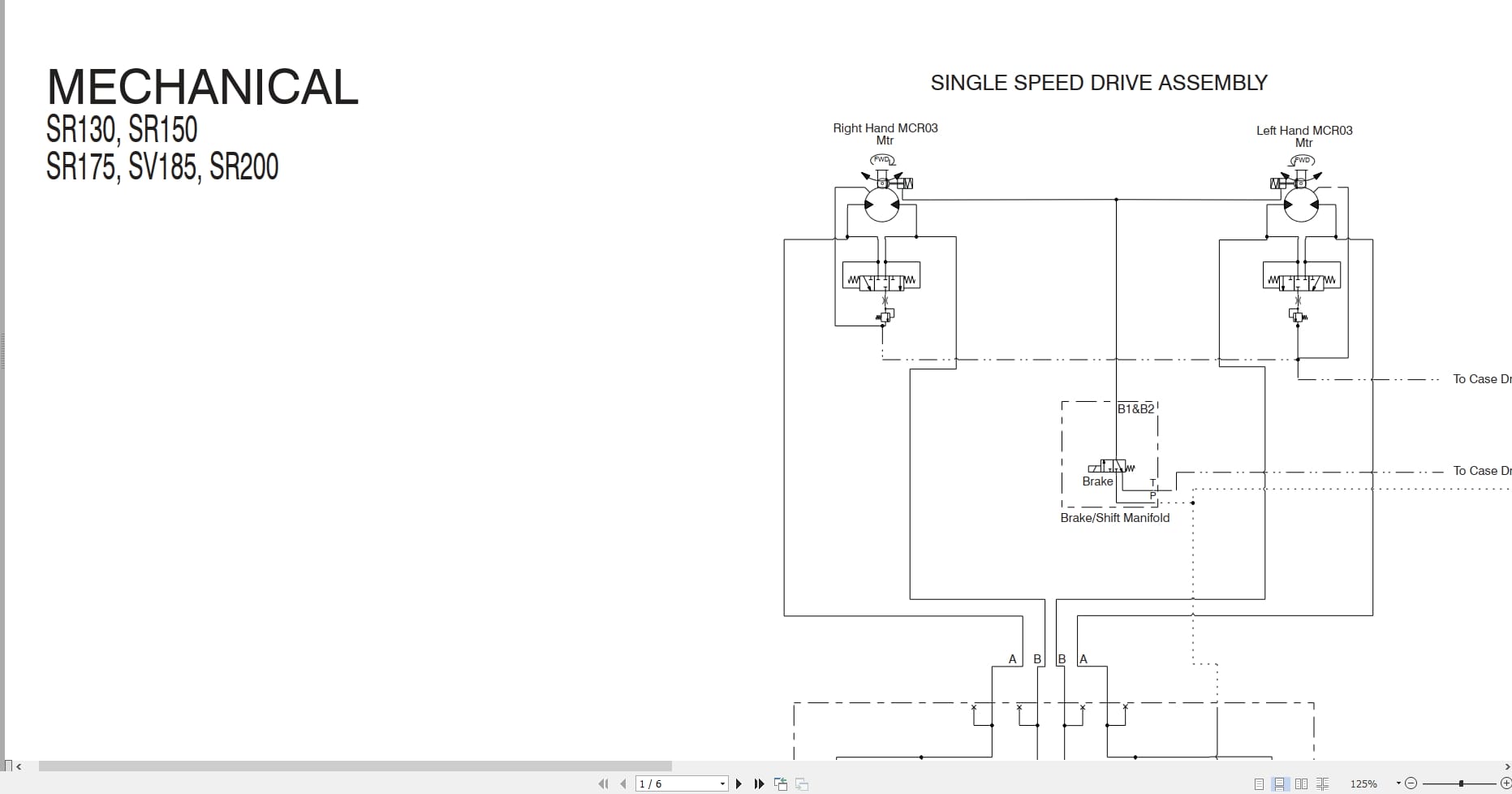 Case Skid Steer Loader SR130 to TV380 Hydraulic Schematic 84526425 (1)