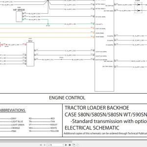 Case Tractor Loader Backhoe 580N 580SN 580SNWT 590SN Electrical Schematic RAC47775435 (1)