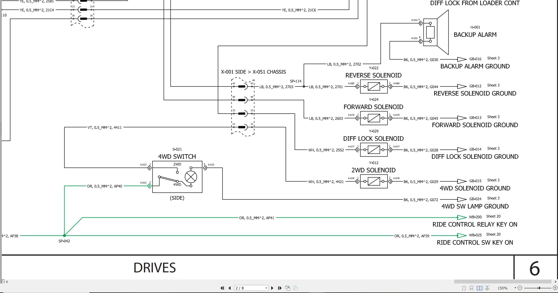 Case Tractor Loader Backhoe 580N 580SN 580SNWT 590SN Electrical Schematic RAC47775435 (2)