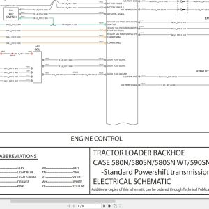 Case Tractor Loader Backhoe 580N 580SN 580SNWT 590SN Electrical Schematic RAC47775437 (1)