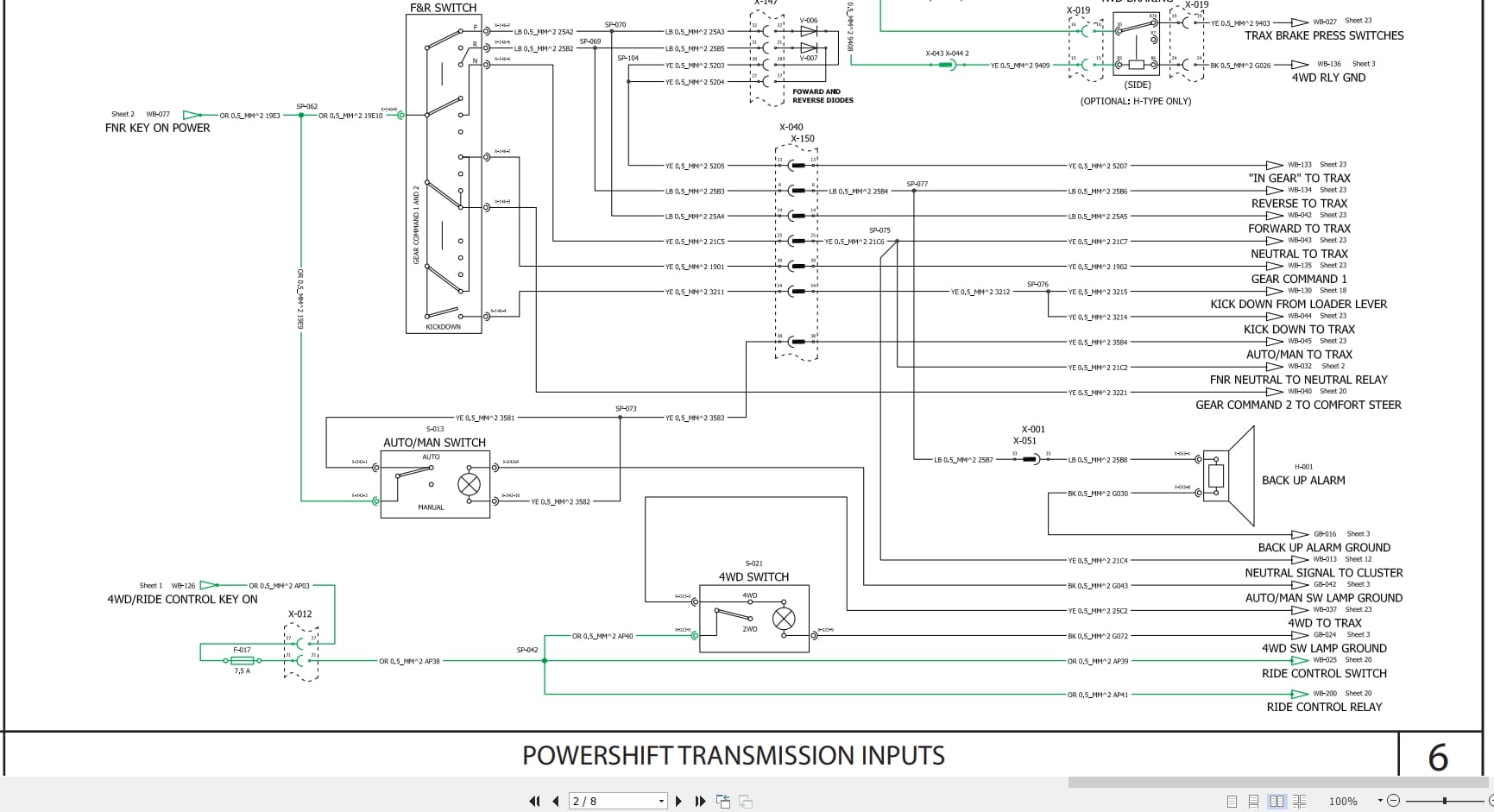 Case Tractor Loader Backhoe 580N 580SN 580SNWT 590SN Electrical Schematic RAC47775437 (2)