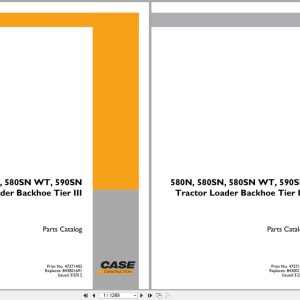 Case Tractor Loader Backhoe 580N to 590SN Tier III Parts Catalog 47371403 (1)
