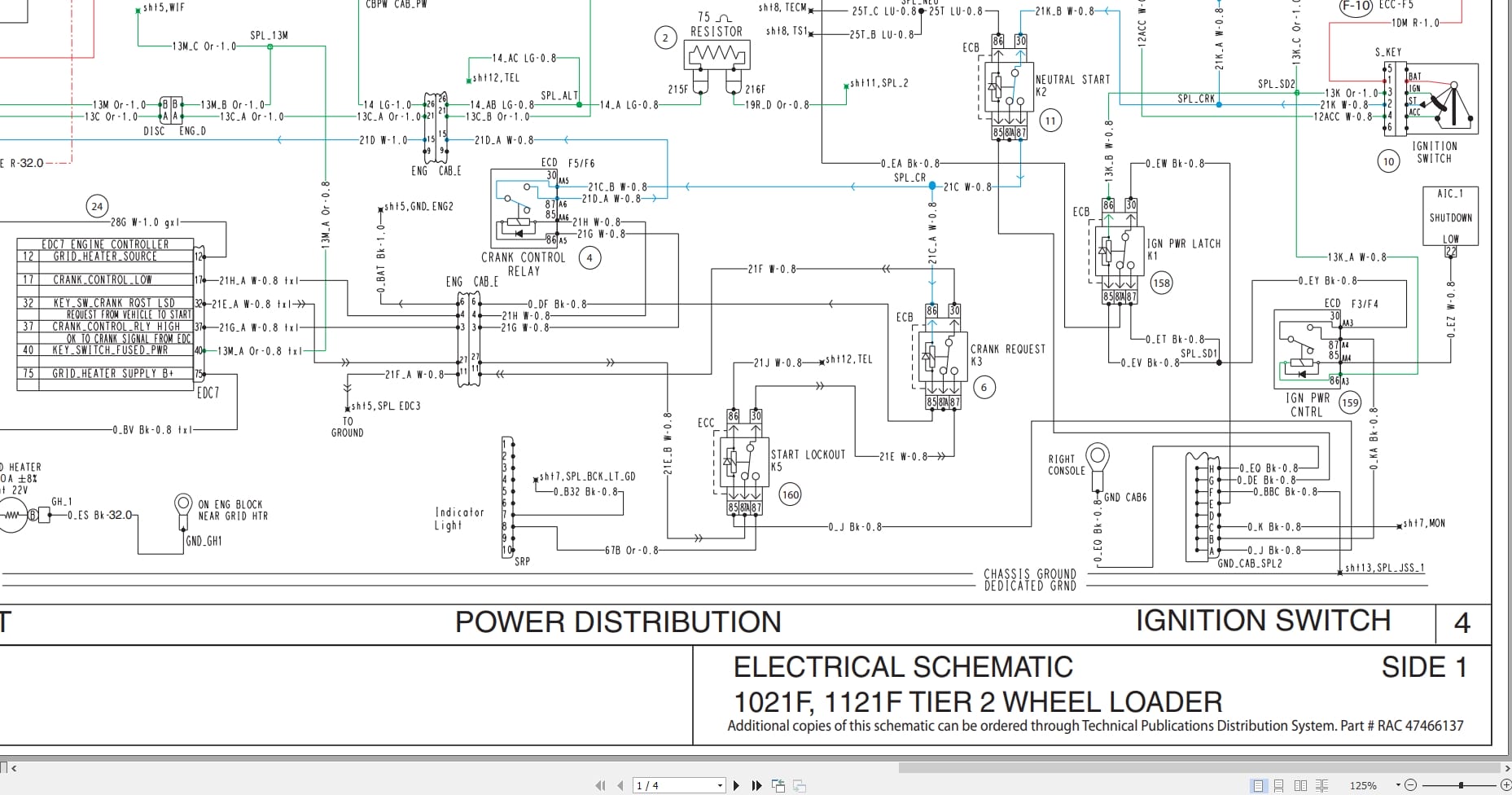 Case Wheel Loader 1021F 1121F Tier 2 Electrical Schematic RAC47466137 (1)