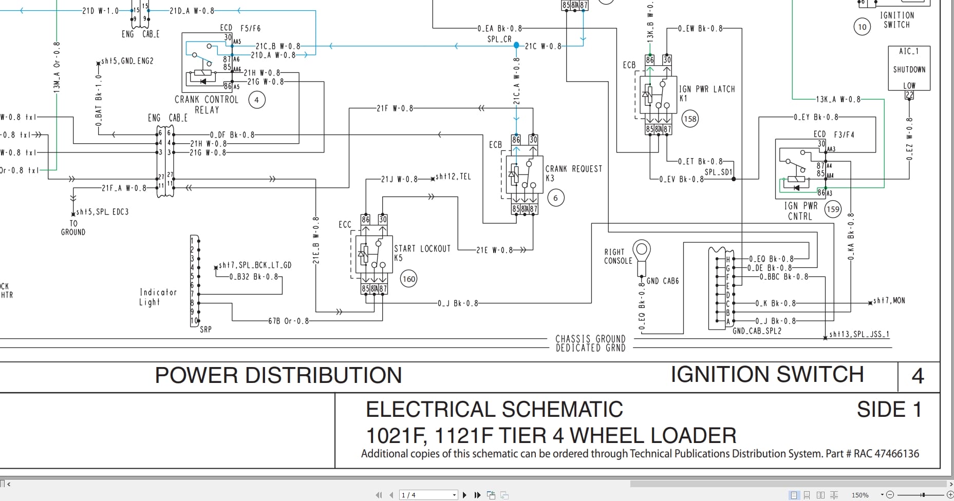 Case Wheel Loader 1021F 1121F Tier 4 Electrical Schematic RAC47466136 (1)