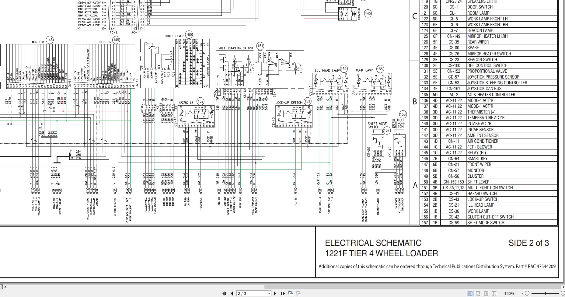 Case Wheel Loader 1221F Tier 4 Electrical Schematic RAC47544209 (2)
