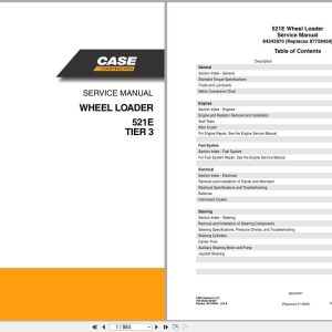 Case Wheel Loader 521E Tier 3 Service Manual 84243970 (1)