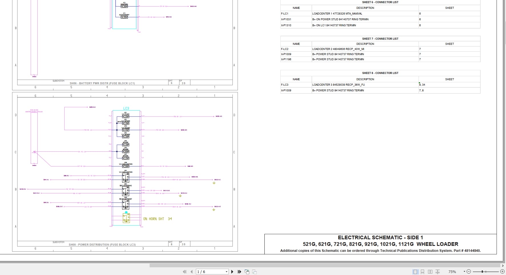Case Wheel Loader 521G to 1121G Electrical Schematic 48144040 (1)