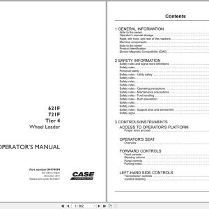 Case Wheel Loader 621F 721F Operators Manual 84474094 (1)