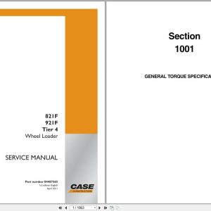 Case Wheel Loader 821F 921F Tier 4 Service Manual 84487565 (1)