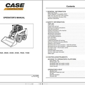 Case Wheel Loader SR220 to TV380 Operators Manual RAC84475621 (1)