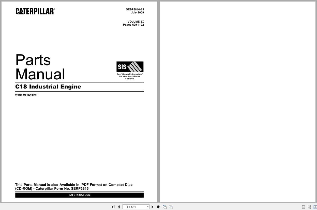 Caterpillar Engine C18 Parts Manual SEBP3816 35 Volume II (1)