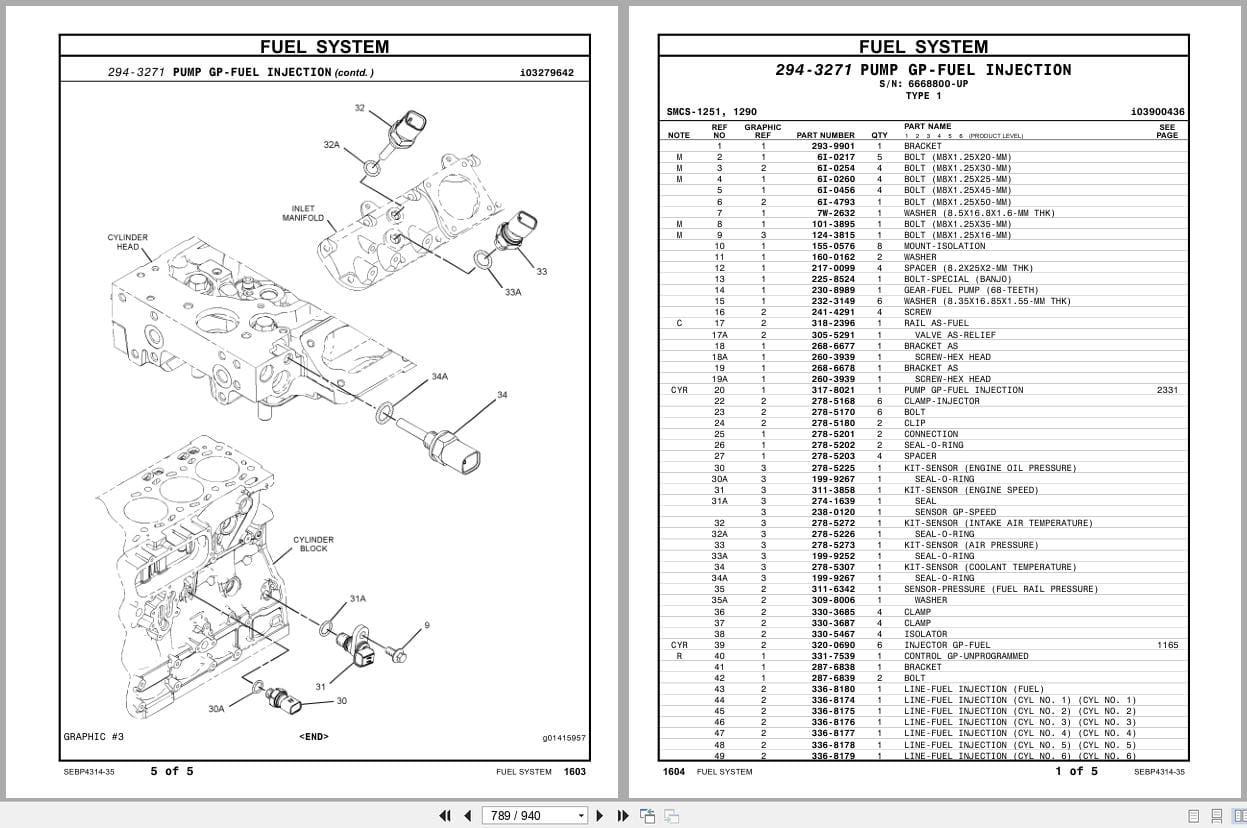Caterpillar Engine C6.6 Parts Manual SEBP4314 35 Volume II (2)