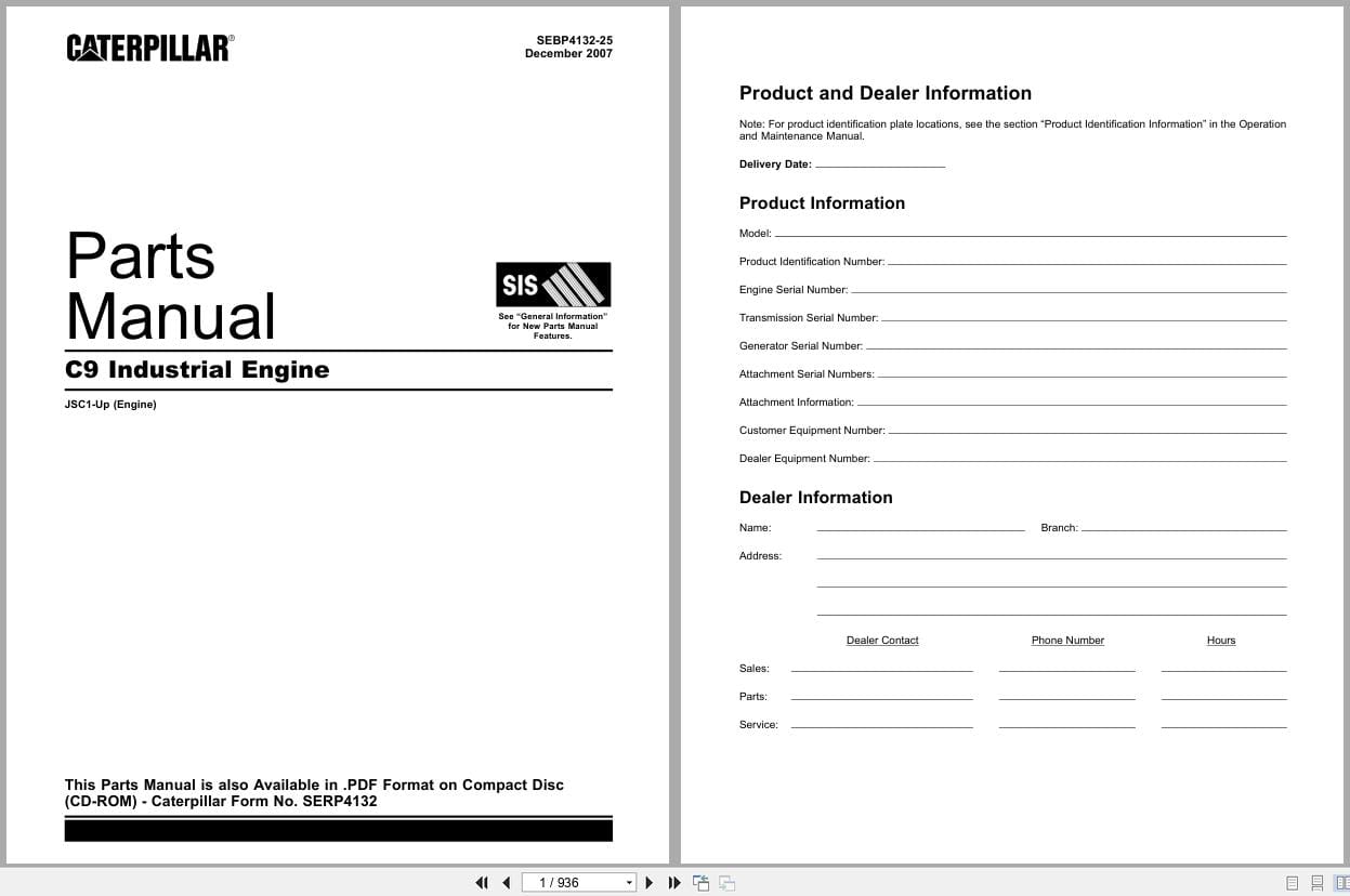 Caterpillar Engine C9 Parts Manual SEBP4132 25 (1)