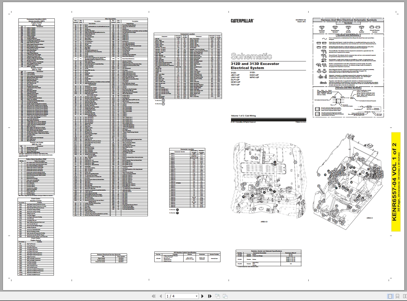Caterpillar Excavator 312D Electrical System Schematic (2)