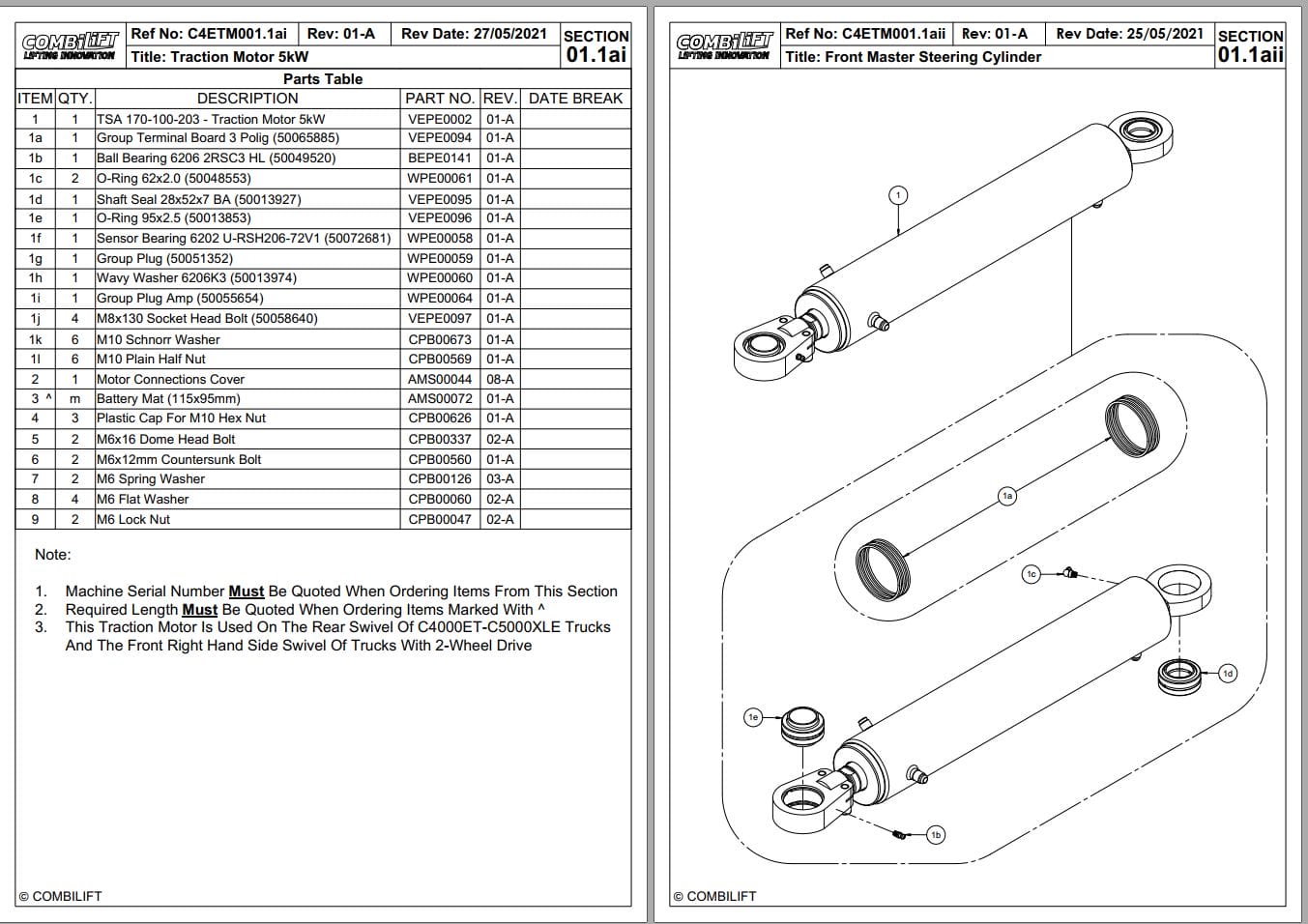 Combilift Forklift C4000ET Parts Manual (2)