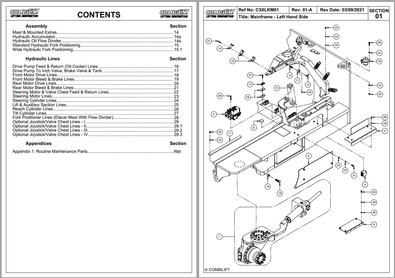 Combilift Forklift C5000XL Parts Manual (1)
