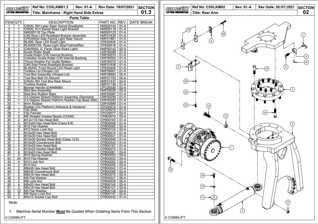 Combilift Forklift C5000XL Parts Manual (2)