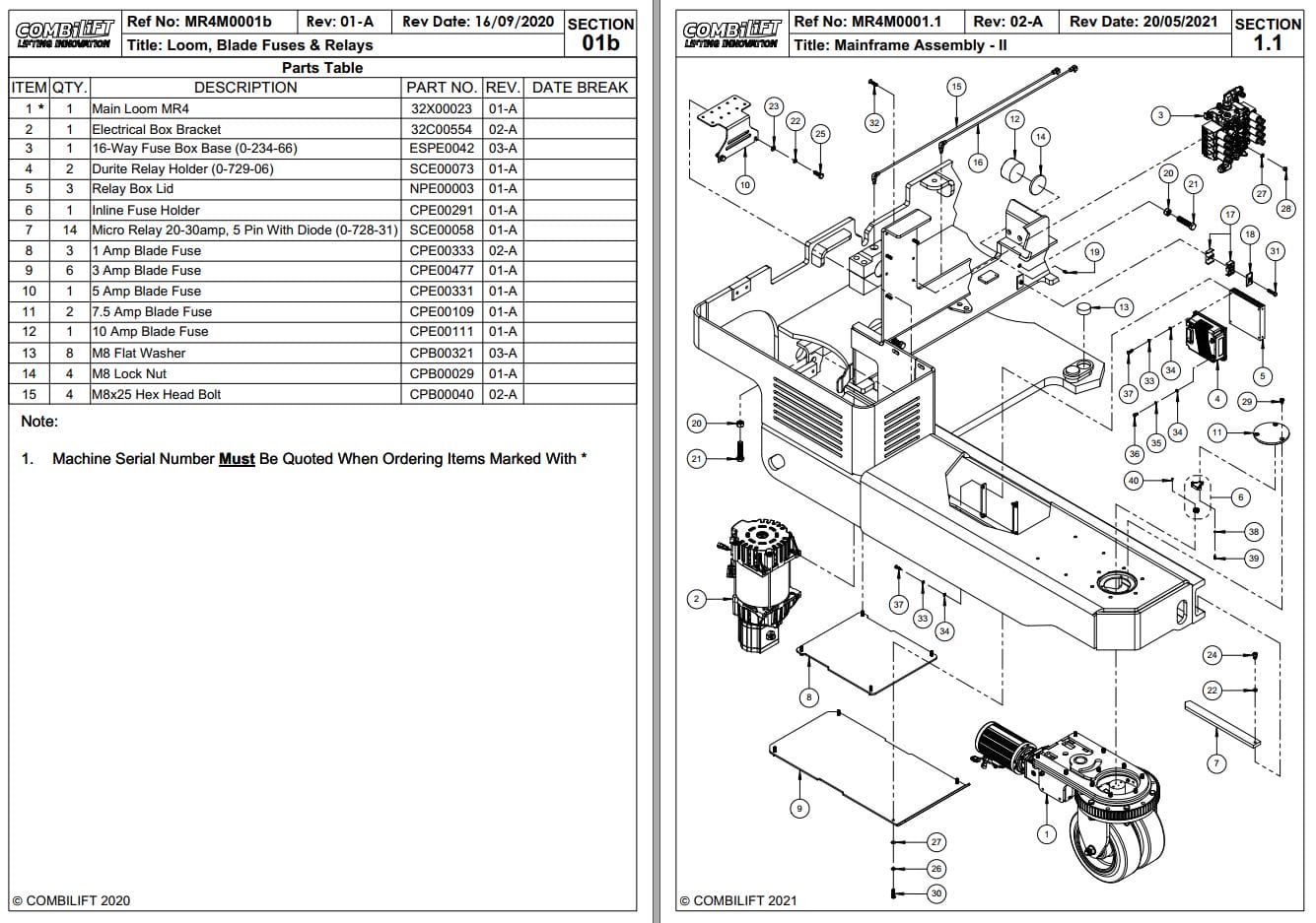Combilift Forklift MR4 Parts Manual (2)