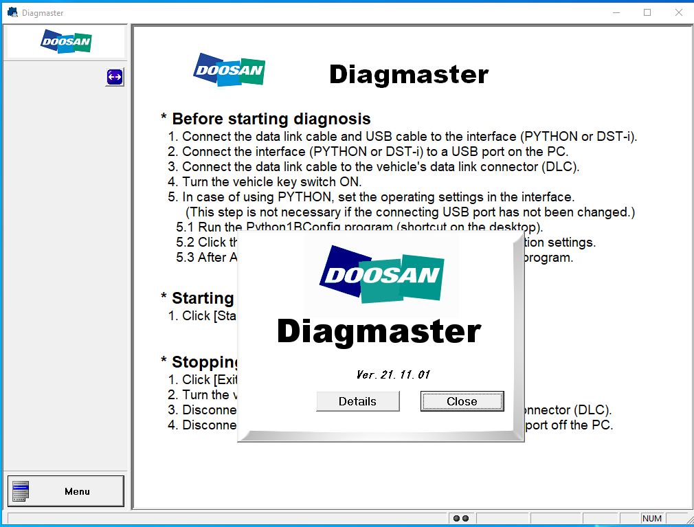Doosan Diagmaster 21.10.01 Diagnostic Program Multiple PCs 3