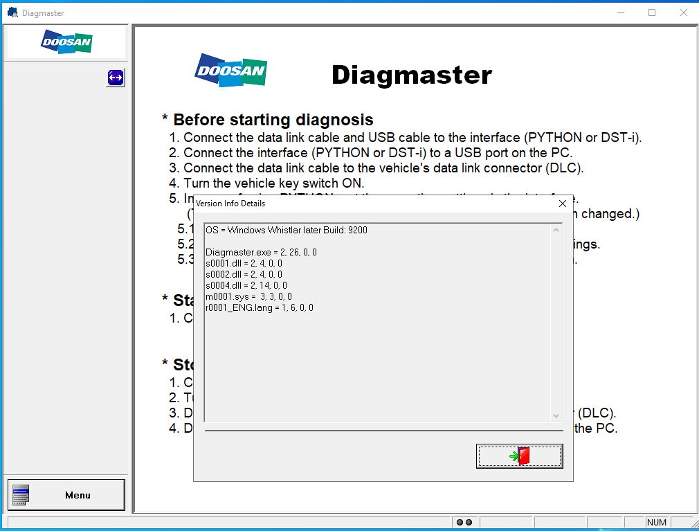 Doosan Diagmaster 21.10.01 Diagnostic Program Multiple PCs 4