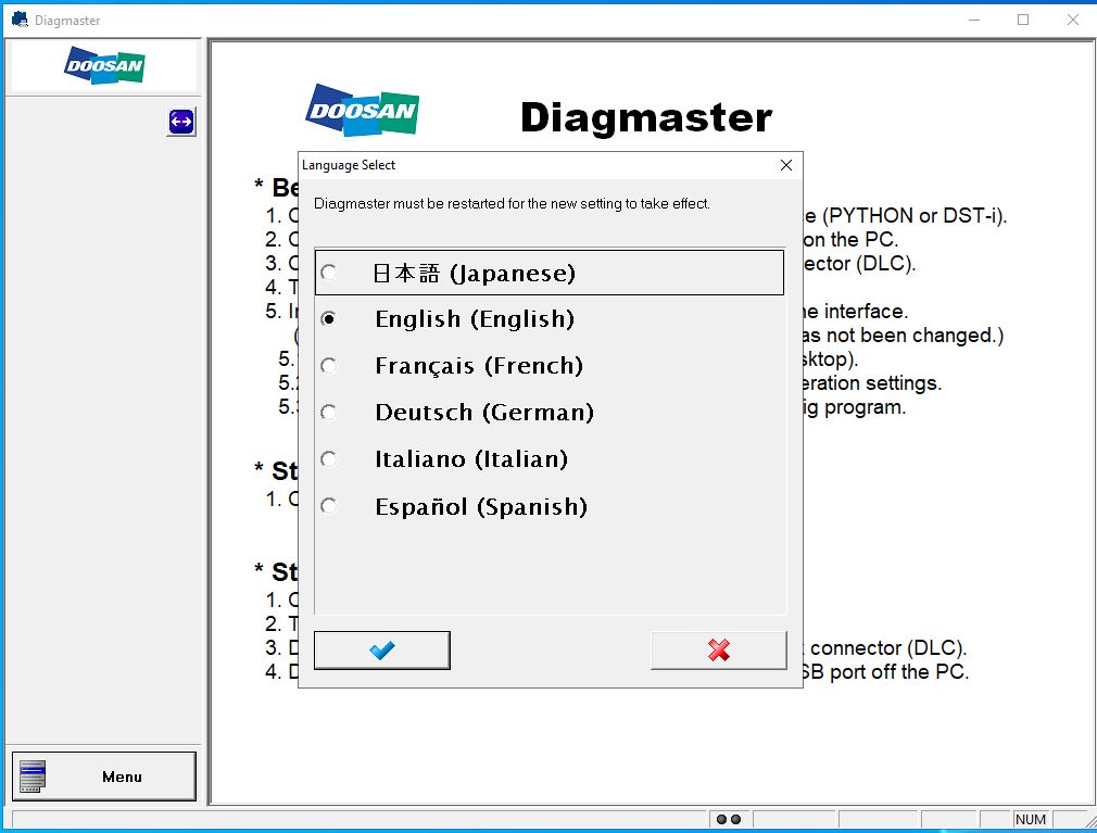 Doosan Diagmaster 21.10.01 Diagnostic Program Multiple PCs 6