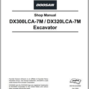 Doosan Excavator DX300LCA 7M DX320LCA 7M Shop Manual 950106 02329BE 2022 (1)