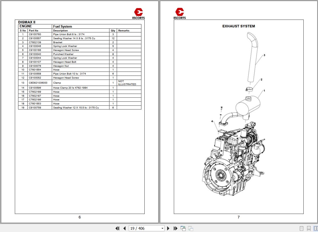 Escorts Backhoe Loader DIGMAX II to LOADMAX II Parts Catalog 2016 (2)
